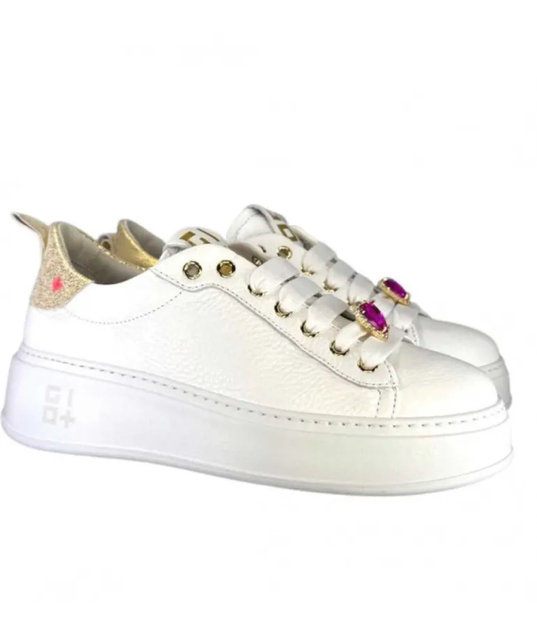 Baskets Plateforme Giopiu Pia46 Cuir Blanc