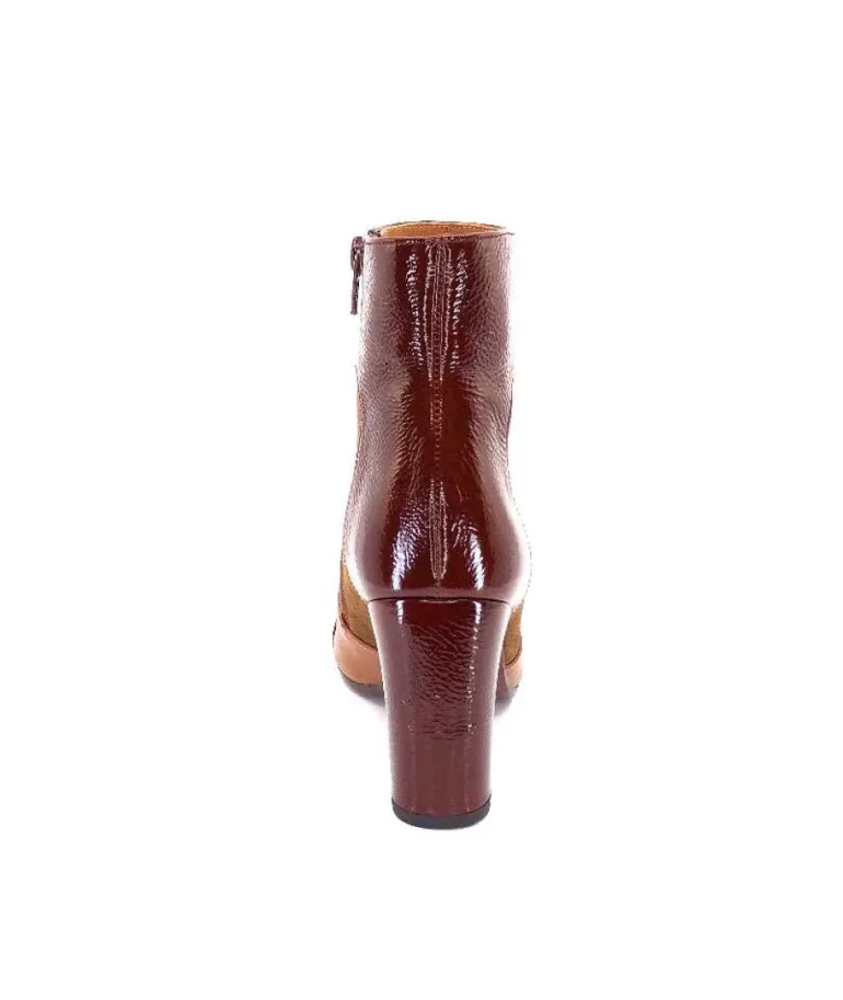 Chie Mihara Wetop Cuir, Cuir Vernis, Daim Marron