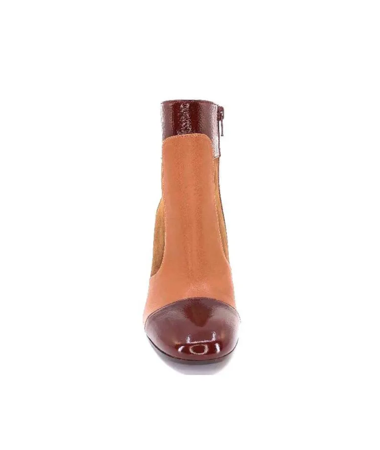 Chie Mihara Wetop Cuir, Cuir Vernis, Daim Marron