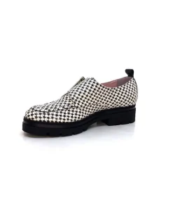 Dansi 4782 Cuir Blanc Imprime Etoile Noir