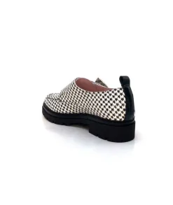 Dansi 4782 Cuir Blanc Imprime Etoile Noir