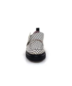 Dansi 4782 Cuir Blanc Imprime Etoile Noir