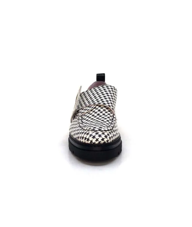 Dansi 4782 Cuir Blanc Imprime Etoile Noir
