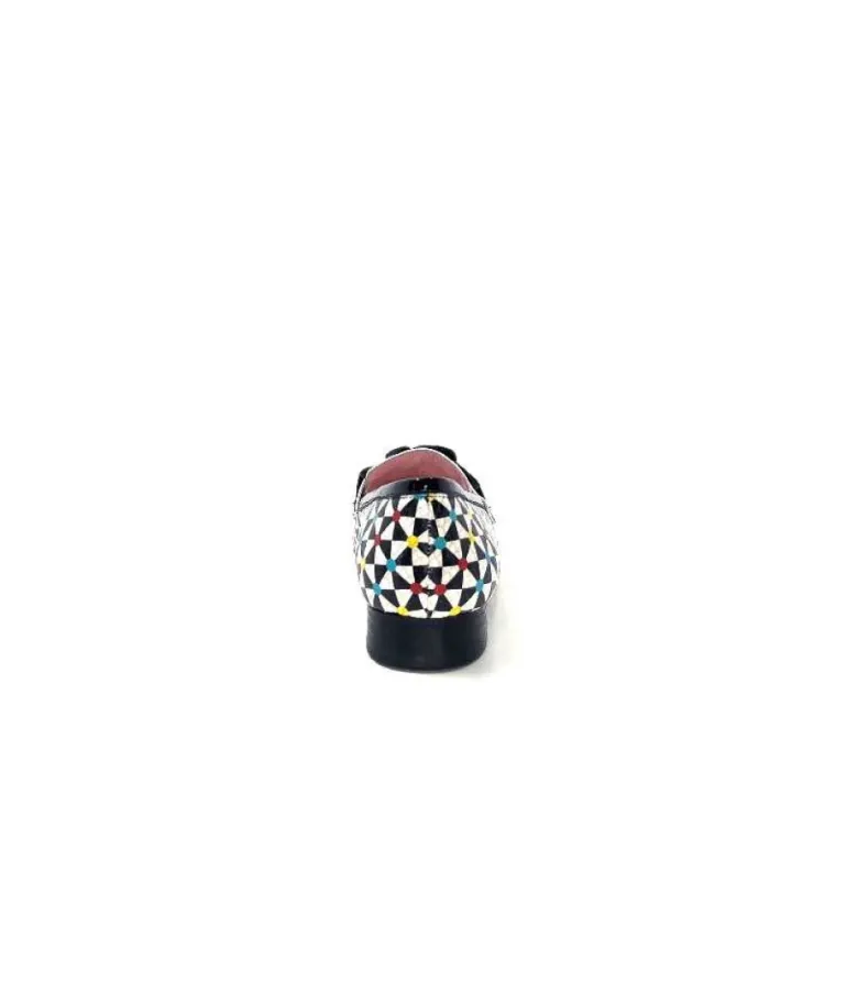 Dansi 5344 Cuir Imprime Blanc Noir Multi