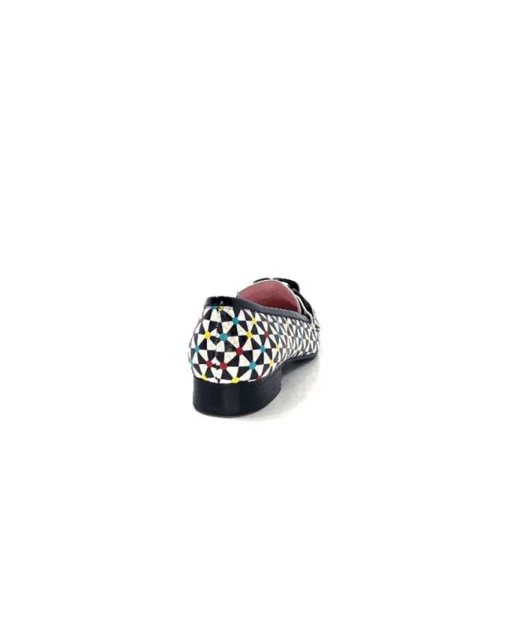 Dansi 5344 Cuir Imprime Blanc Noir Multi