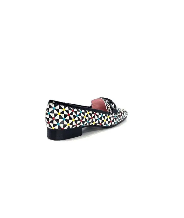 Dansi 5344 Cuir Imprime Blanc Noir Multi