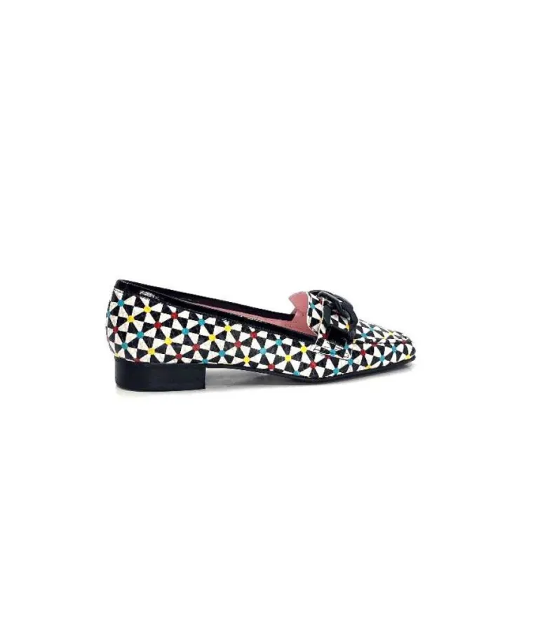 Dansi 5344 Cuir Imprime Blanc Noir Multi
