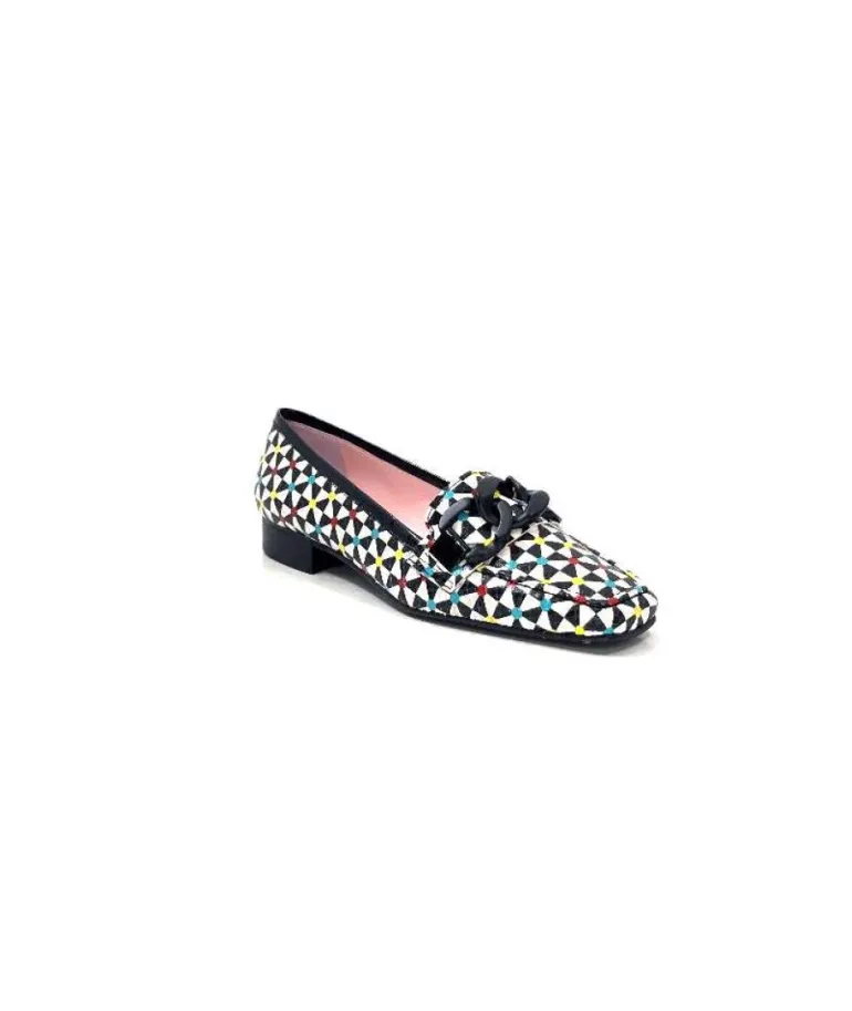 Dansi 5344 Cuir Imprime Blanc Noir Multi