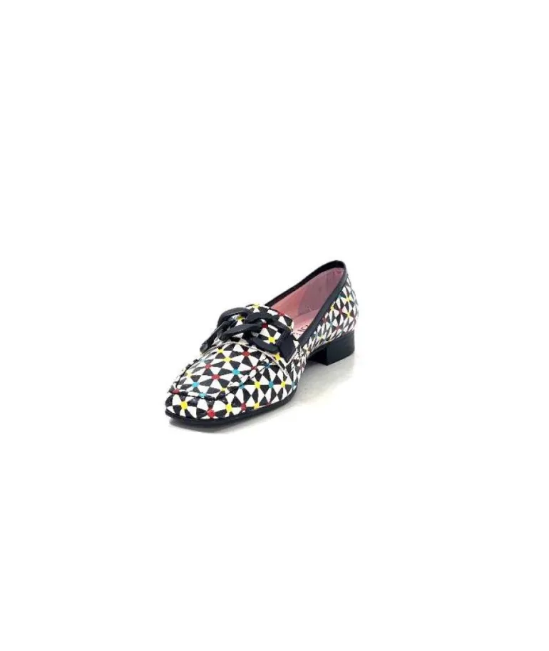 Dansi 5344 Cuir Imprime Blanc Noir Multi