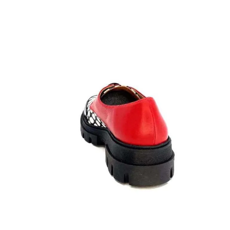 Dansi 5781 Cuir Noir - Rouge Imprime Blanc