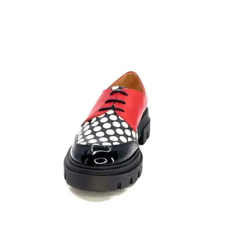 Dansi 5781 Cuir Noir - Rouge Imprime Blanc