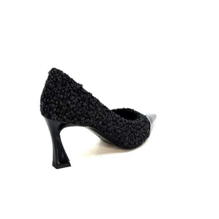 Enzo Di Martino Eli 715 Textile Noir Cuir Vernis Noir