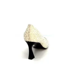 Enzo Di Martino Eli 715 Textile Creme Cuir Vernis Noir