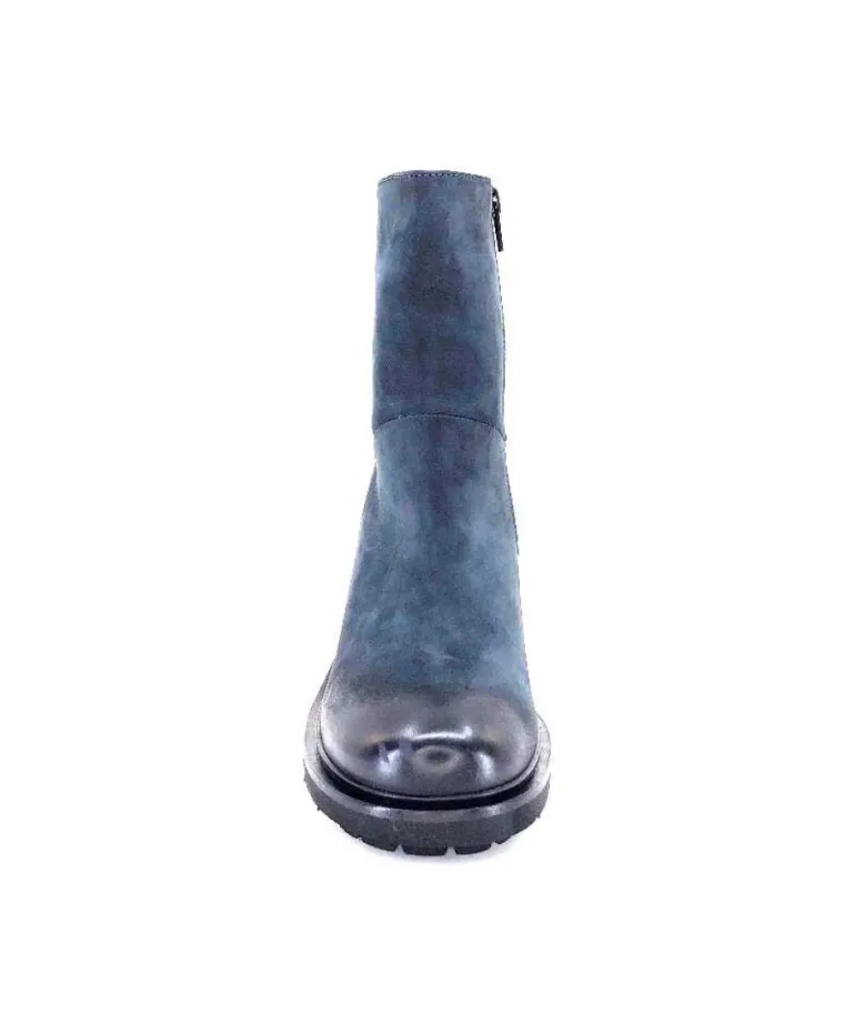 Ivoire 7753 Cuir Daim Bleu Marine