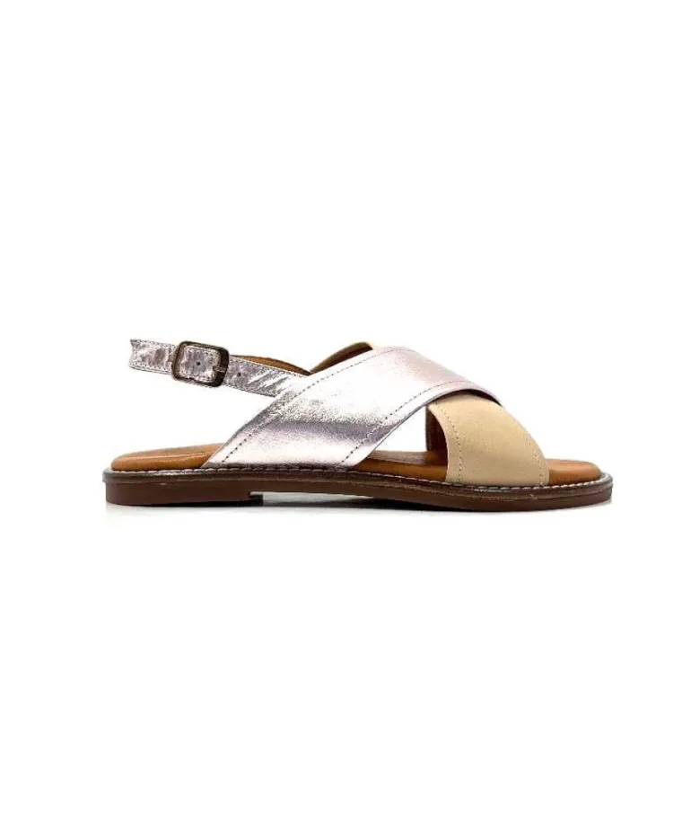 Ivoire 908D Cuir Argent Et Nude