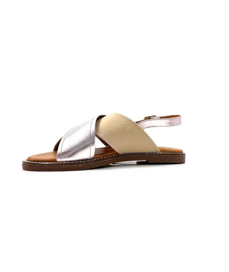 Ivoire 908D Cuir Argent Et Nude