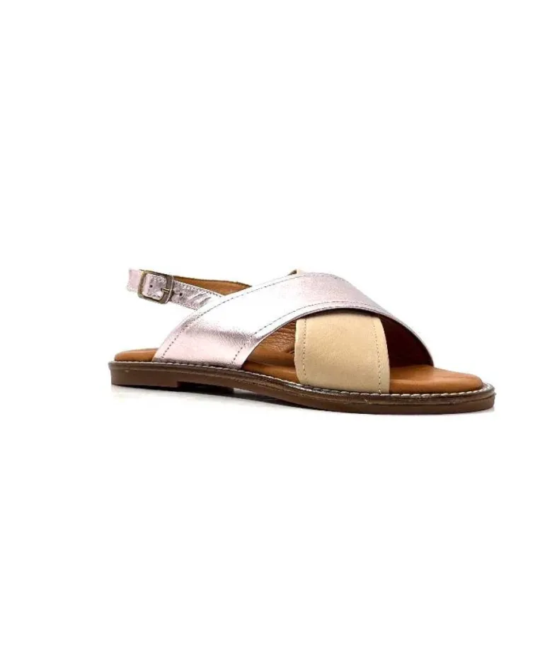 Ivoire 908D Cuir Argent Et Nude