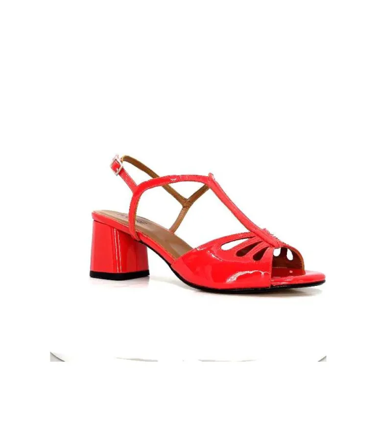 Ivoire F2295 Venezia Cuir Vernis Rouge