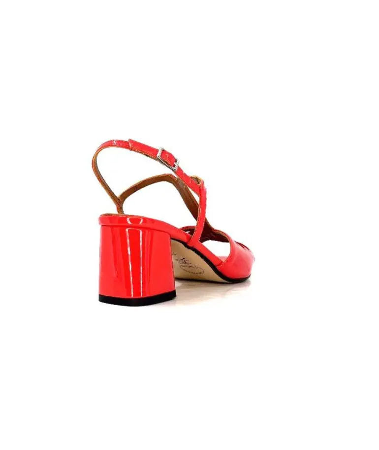 Ivoire F2295 Venezia Cuir Vernis Rouge