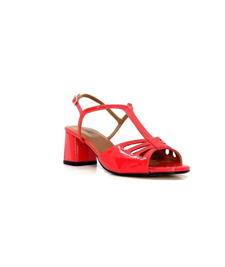 Ivoire F2295 Venezia Cuir Vernis Rouge