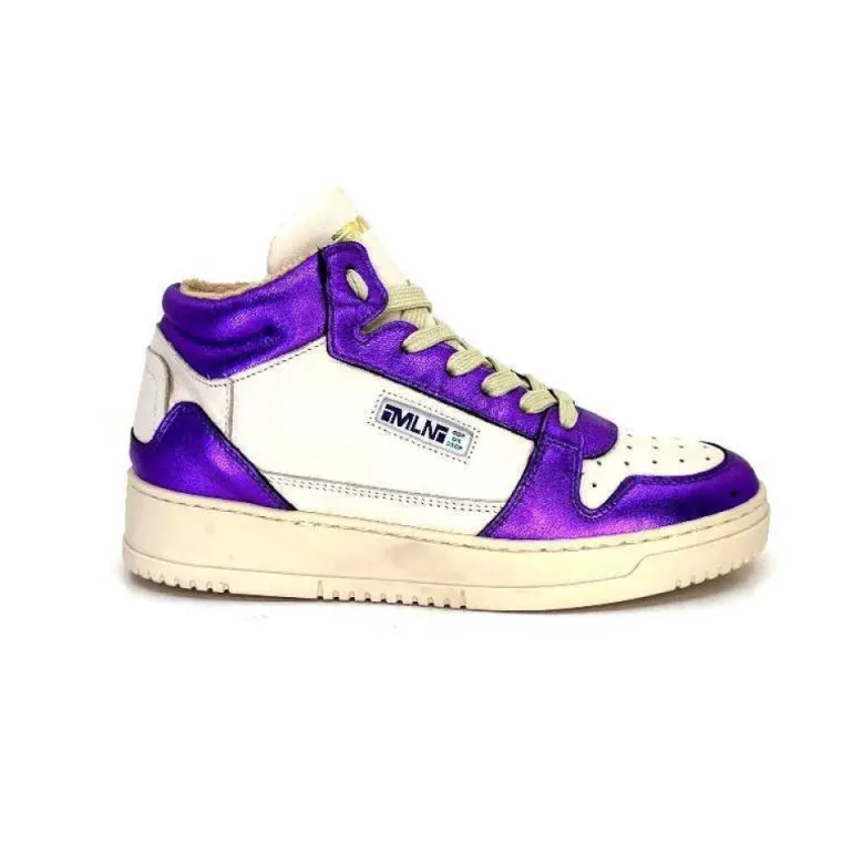 Meline 22Db Cuir Creme Et Violet