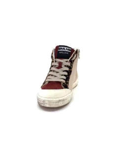 Meline Nkc320 Cuir Nacre Nude Daim Rouge Paillette Noir