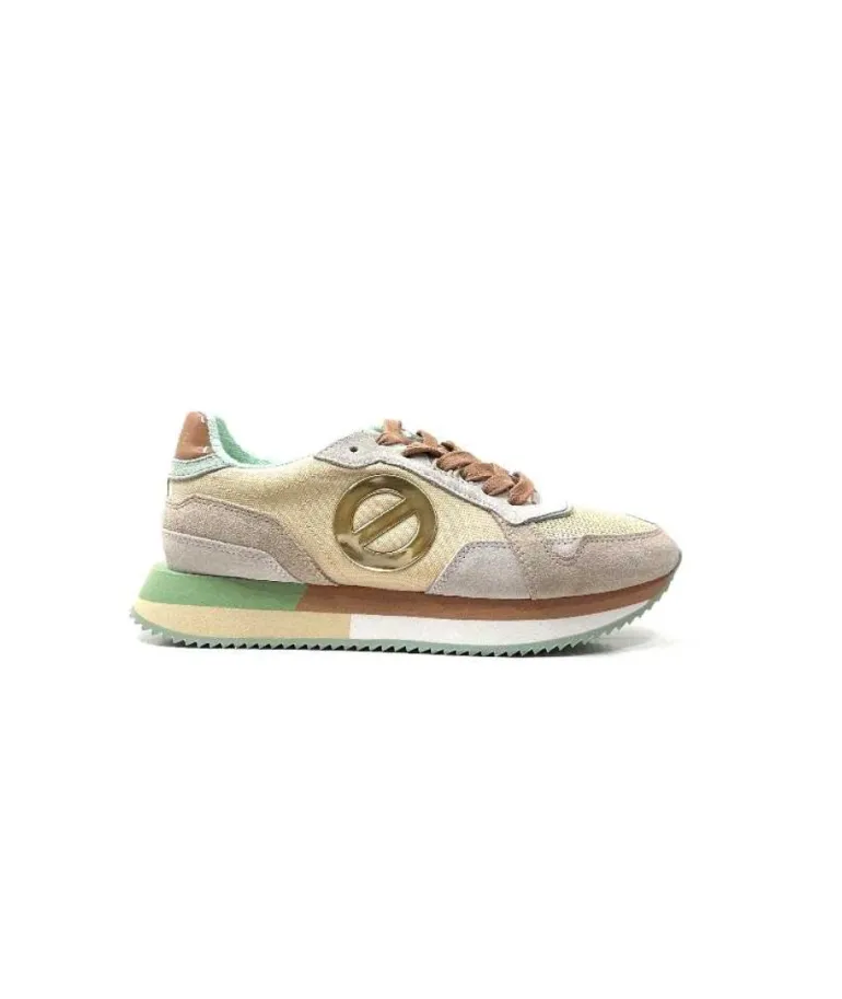 No Name Mia Jogger Daim Textile Beige Pastel Vert