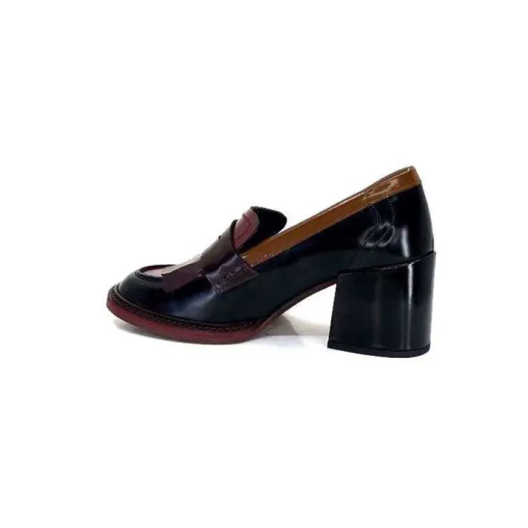 Pertini 32321 D4 Cuir Glace Noir Bordeaux