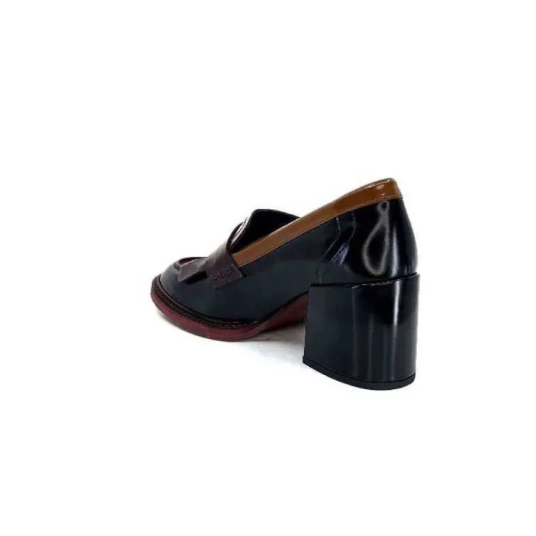 Pertini 32321 D4 Cuir Glace Noir Bordeaux