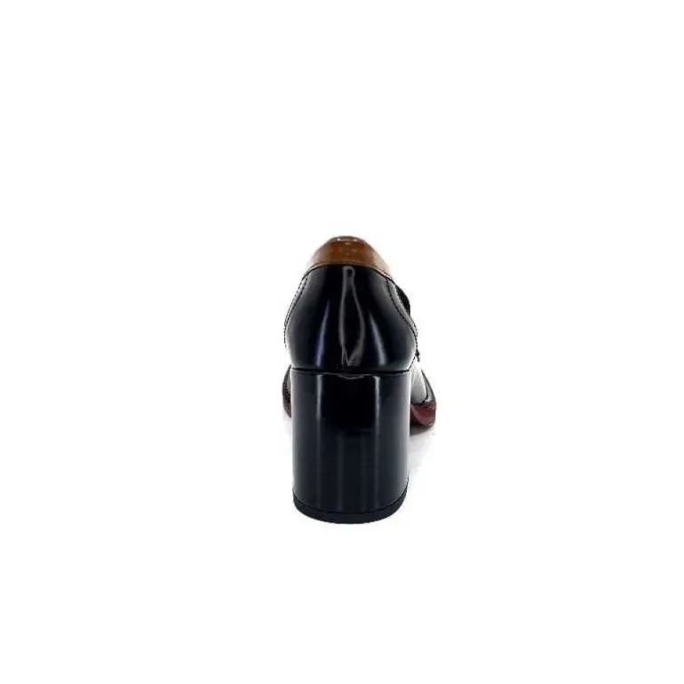 Pertini 32321 D4 Cuir Glace Noir Bordeaux
