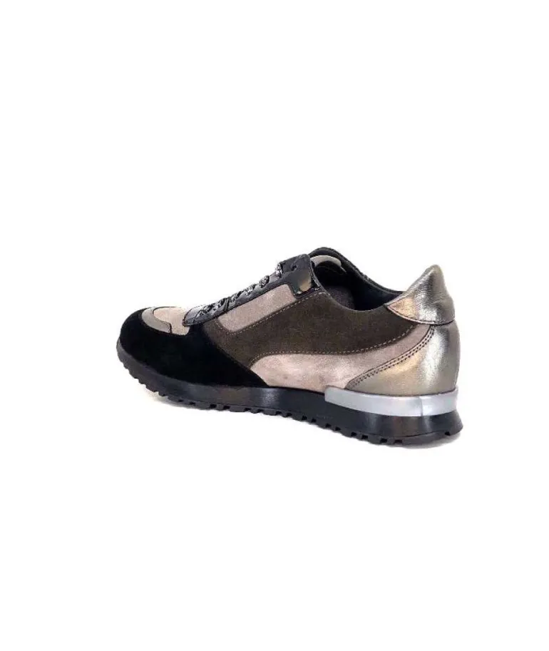 Reqins Electra Mix Daim Noir, Gris Cuir Acier & Cuir Vernis Noir