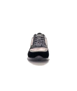 Reqins Electra Mix Daim Noir, Gris Cuir Acier & Cuir Vernis Noir