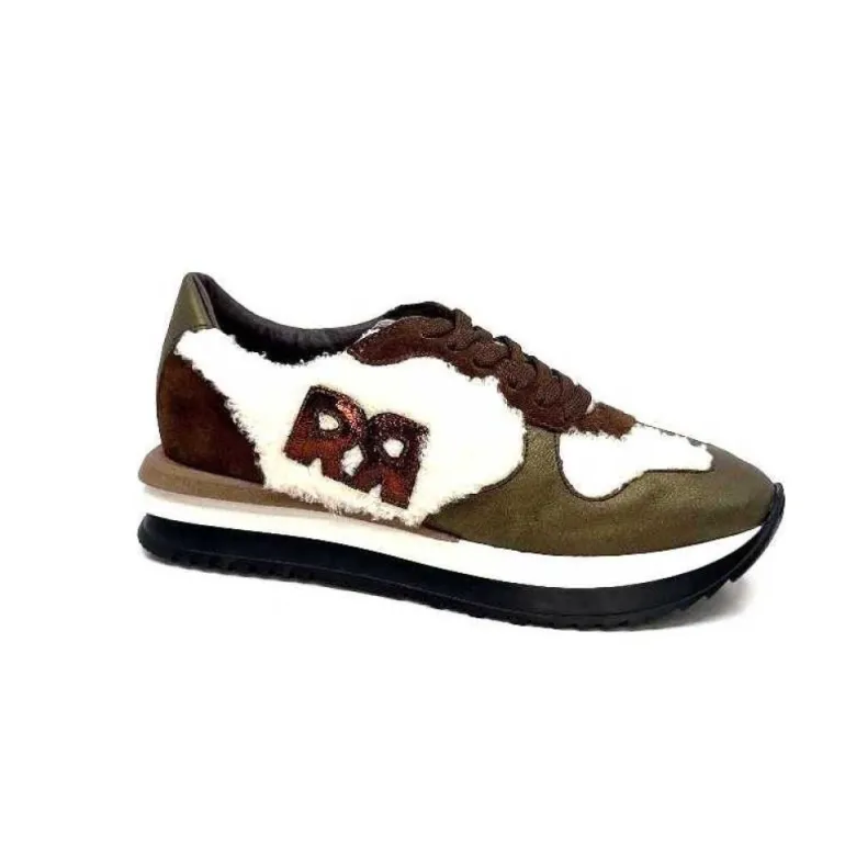 Reqins Urielle Cuir Marron Textile Ecru