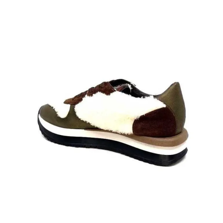 Reqins Urielle Cuir Marron Textile Ecru