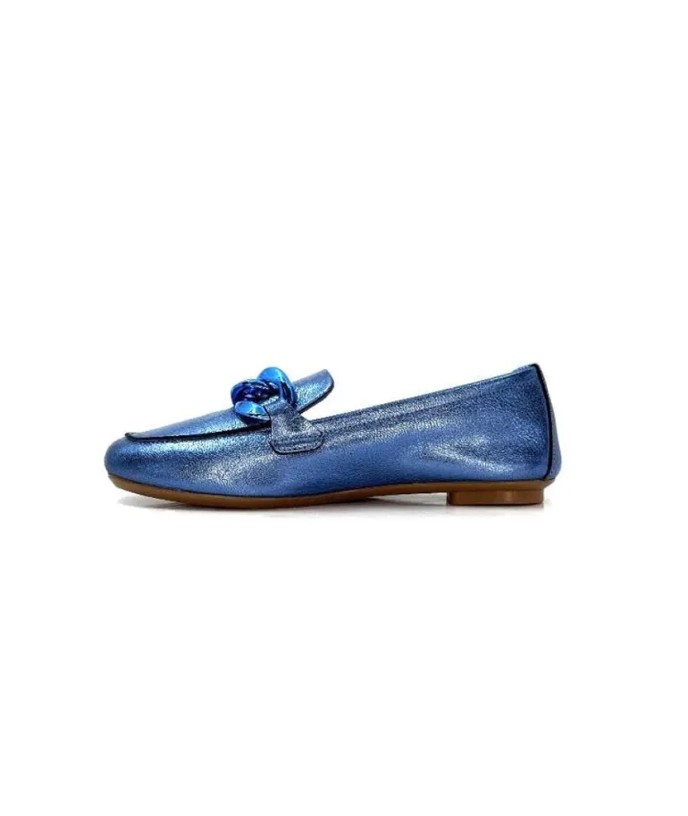 Requins Hartega Cuir Metal Bleu