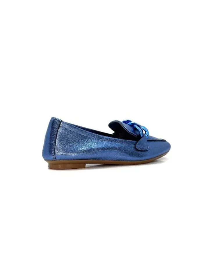 Requins Hartega Cuir Metal Bleu