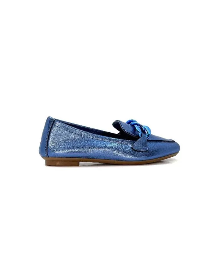 Requins Hartega Cuir Metal Bleu