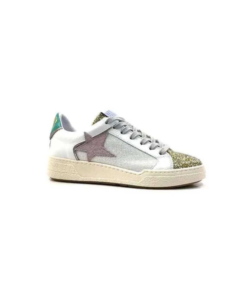 Semerdjian Smr Duck 9433 Cuir Blanc Glitter Or