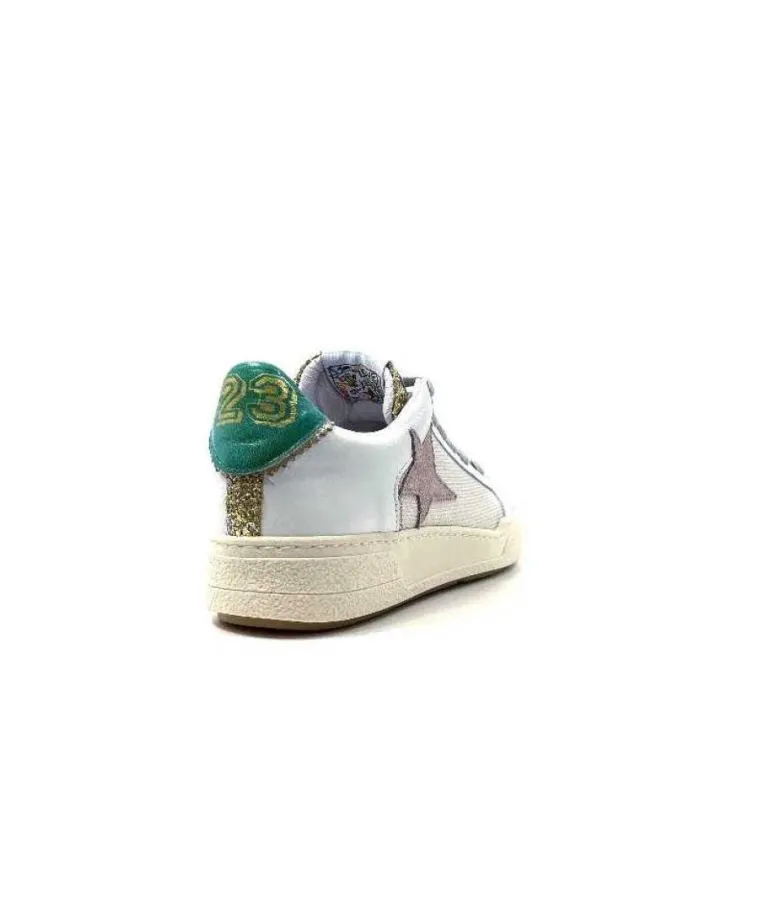 Semerdjian Smr Duck 9433 Cuir Blanc Glitter Or