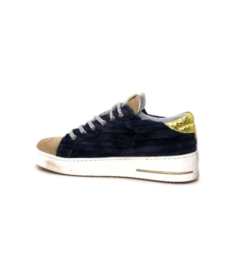 Semerdjian Smr Maya 8676 Velours Bleu Daim Beige