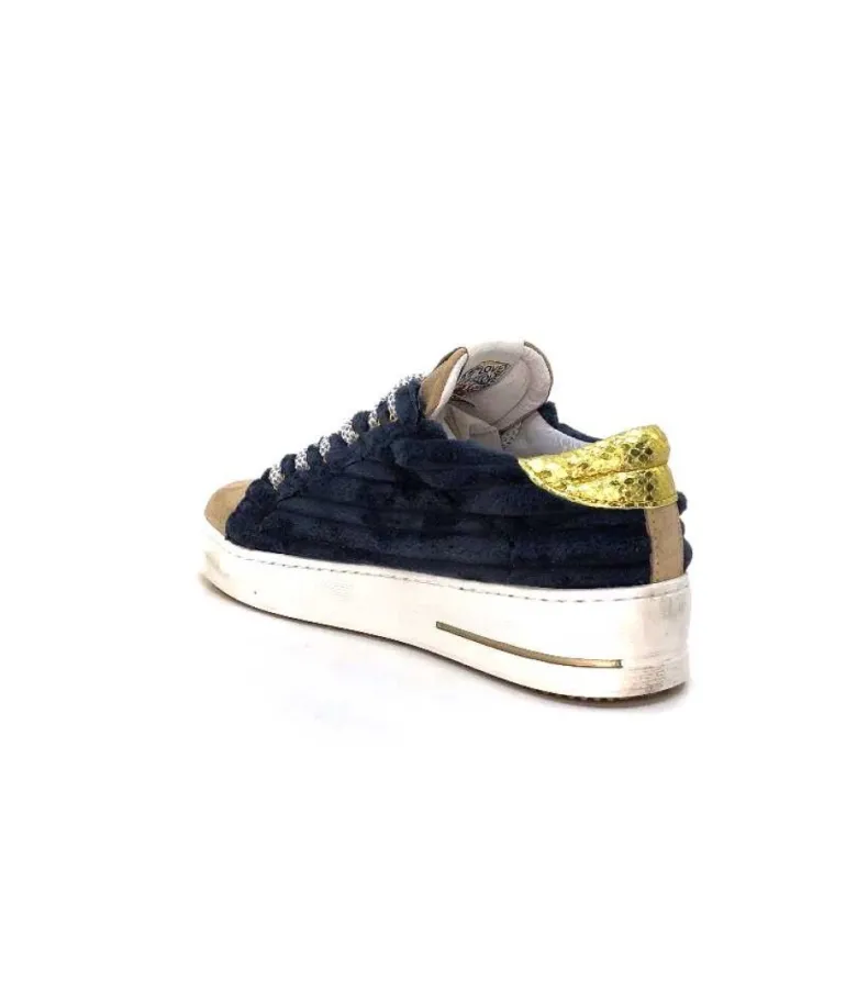 Semerdjian Smr Maya 8676 Velours Bleu Daim Beige