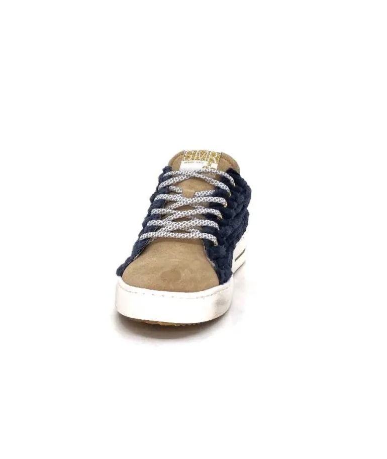 Semerdjian Smr Maya 8676 Velours Bleu Daim Beige